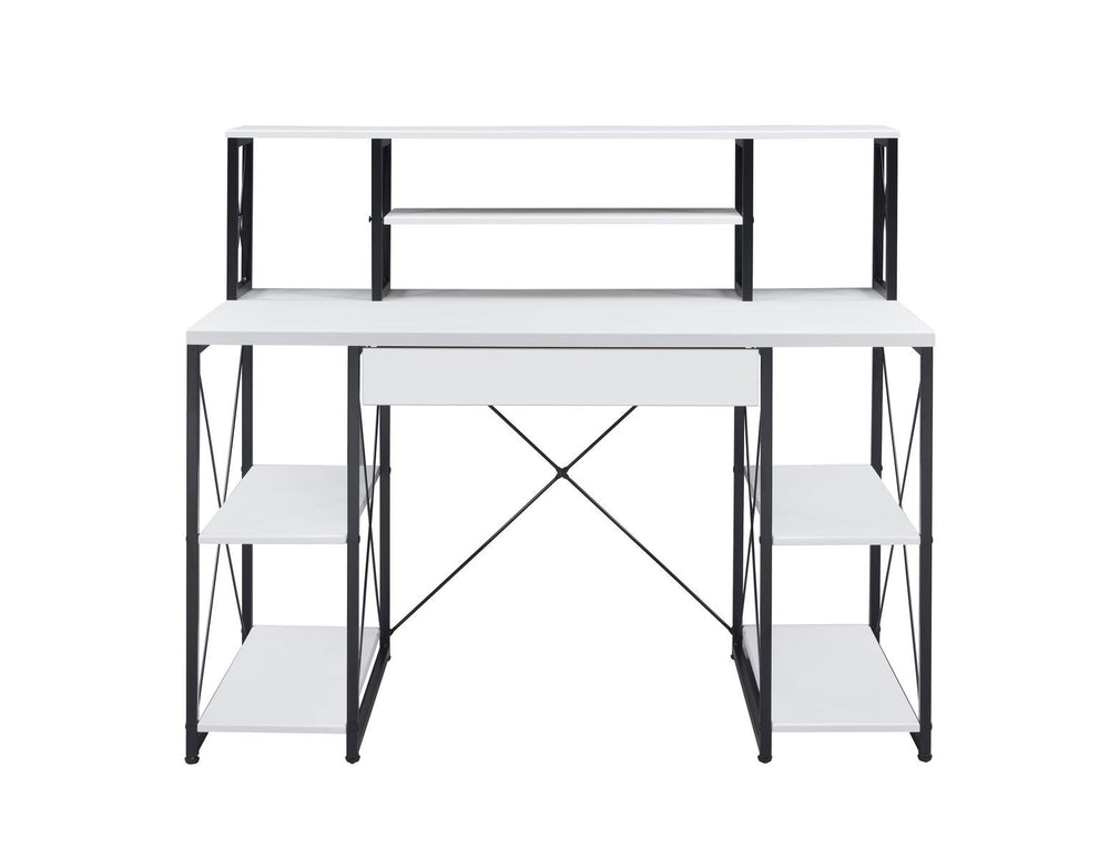 47" White and Black Computer Desk - Homeroots - Flyclothing LLC