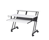 47" White and Black Computer Desk - Homeroots - Flyclothing LLC