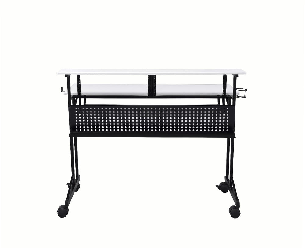 47" White and Black Computer Desk - Homeroots - Flyclothing LLC