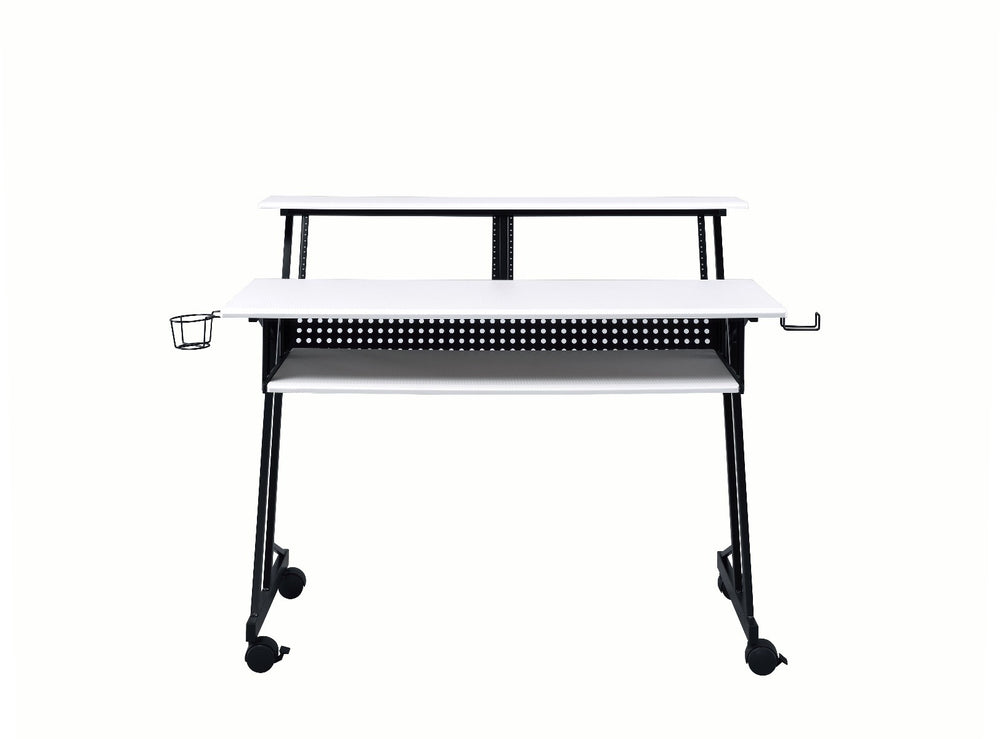 47" White and Black Computer Desk - Homeroots - Flyclothing LLC