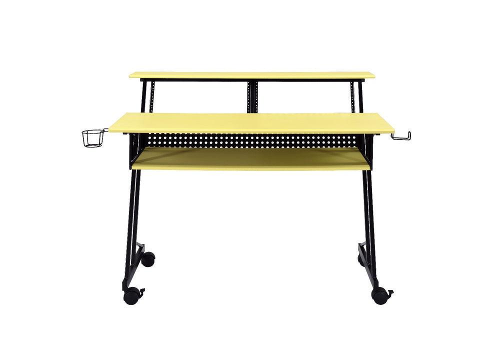 47" Yellow and Black Computer Desk - Homeroots - Flyclothing LLC
