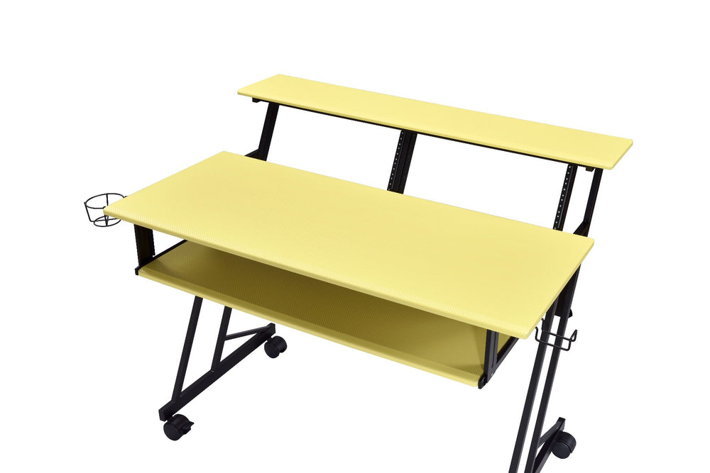 47" Yellow and Black Computer Desk - Homeroots - Flyclothing LLC