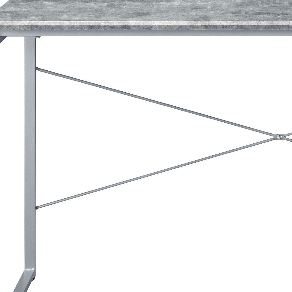 47" Gray and Black Writing Desk - Homeroots - Flyclothing LLC