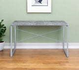 47" Gray and Black Writing Desk - Homeroots - Flyclothing LLC