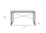 47" Antiqued White and Black Writing Desk - Homeroots - Flyclothing LLC
