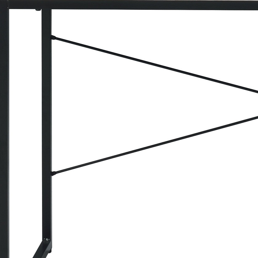 47" Antiqued White and Black Writing Desk - Homeroots - Flyclothing LLC