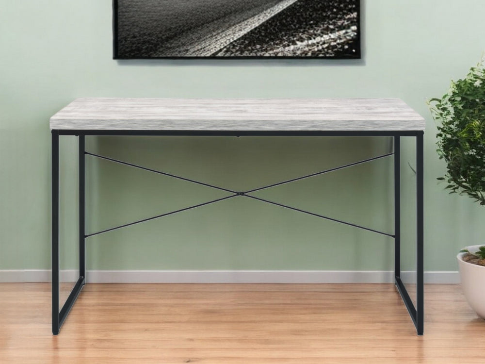 47" Antiqued White and Black Writing Desk - Homeroots - Flyclothing LLC