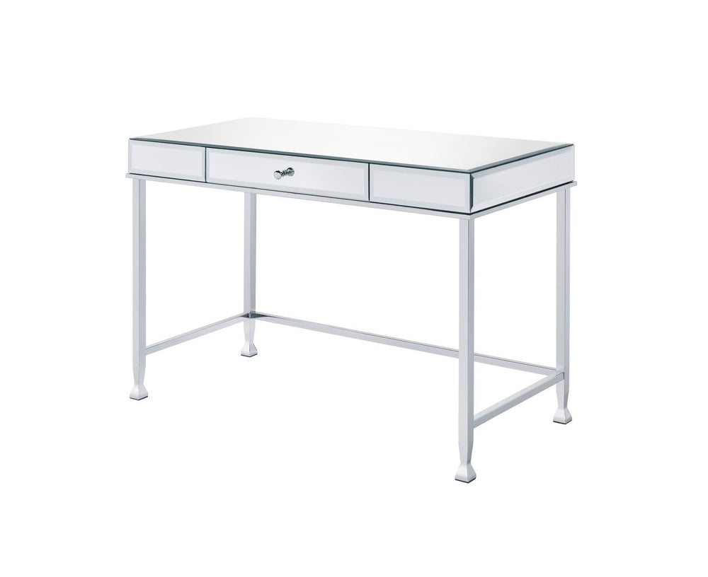 42" Clear and Silver Mirrored Writing Desk - Homeroots - Flyclothing LLC