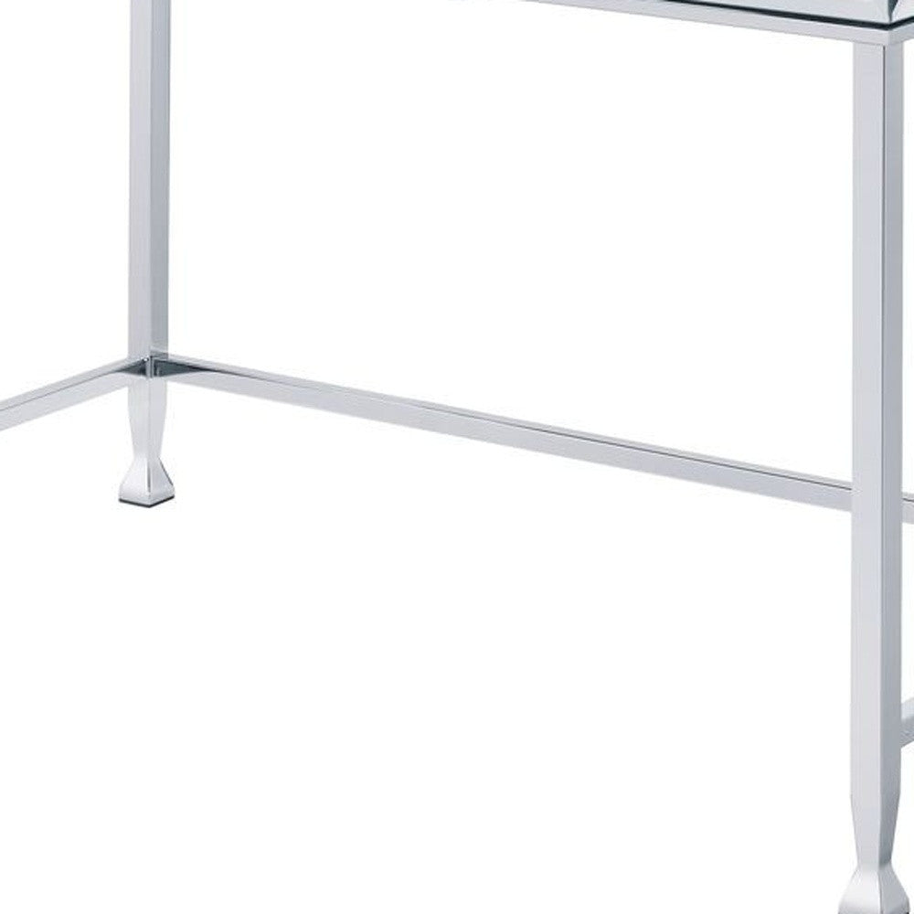 42" Clear and Silver Mirrored Writing Desk - Homeroots - Flyclothing LLC