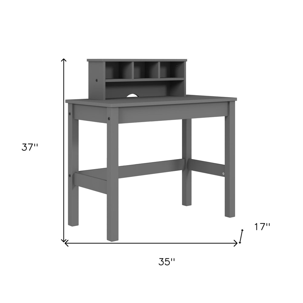 35" Gray Writing Desk - Homeroots - Flyclothing LLC