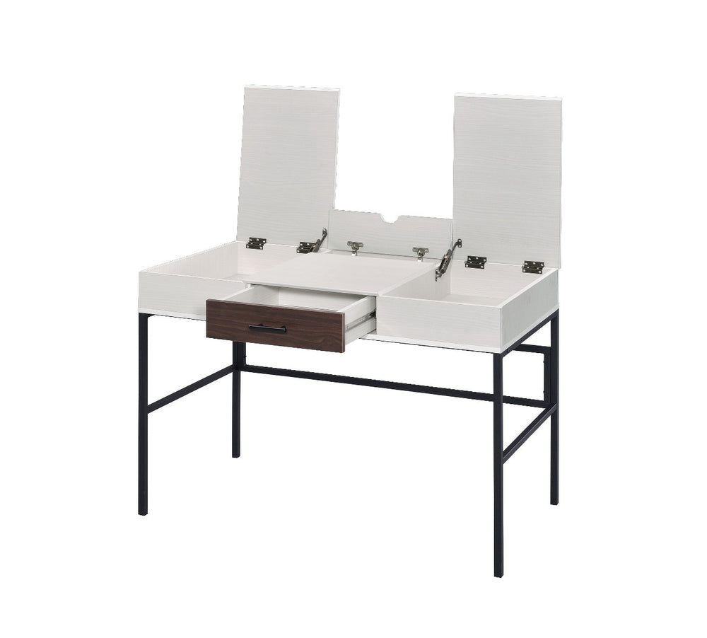 42" White and Black Writing Desk - Homeroots - Flyclothing LLC