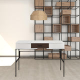 42" White and Black Writing Desk - Homeroots - Flyclothing LLC