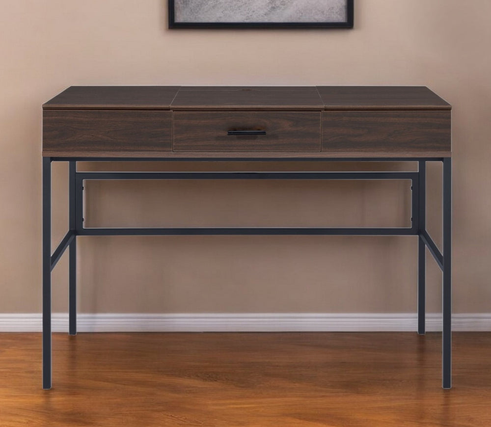 42" Brown and Black Writing Desk - Homeroots - Flyclothing LLC