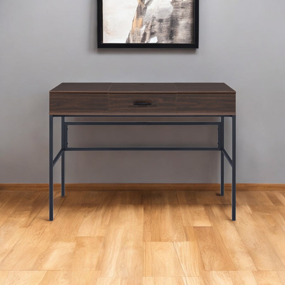 42" Brown and Black Writing Desk - Homeroots - Flyclothing LLC