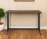 47" Brown and Black Writing Desk - Homeroots - Flyclothing LLC