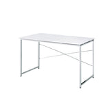 47" White and Silver Writing Desk - Homeroots - Flyclothing LLC