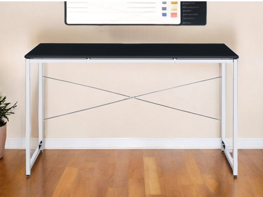 47" Black and Silver Writing Desk - Homeroots - Flyclothing LLC