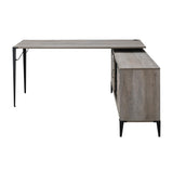 65" Gray and Black L Shape Writing Desk - Homeroots - Flyclothing LLC