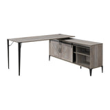 65" Gray and Black L Shape Writing Desk - Homeroots - Flyclothing LLC