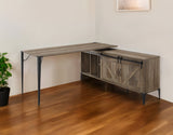 65" Brown and Black L Shape Writing Desk - Homeroots - Flyclothing LLC