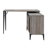 48" Gray and Black L Shape Writing Desk - Homeroots - Flyclothing LLC