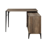 48" Brown and Black L Shape Writing Desk - Homeroots - Flyclothing LLC