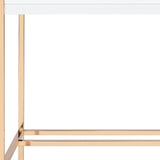 42" White and Gold Writing Desk - Homeroots - Flyclothing LLC