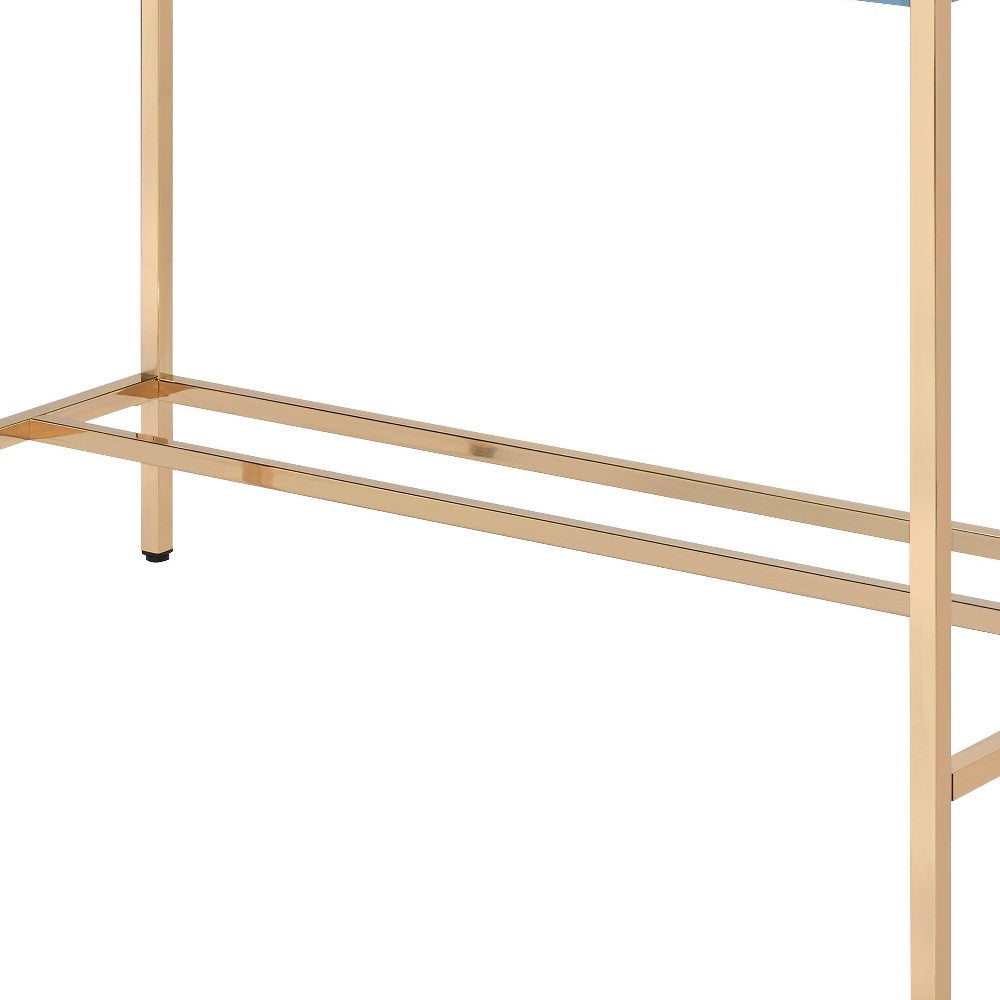 42" Navy Blue and Gold Writing Desk - Homeroots - Flyclothing LLC