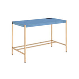 42" Navy Blue and Gold Writing Desk - Homeroots - Flyclothing LLC