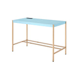 42" Baby Blue and Gold Writing Desk - Homeroots - Flyclothing LLC