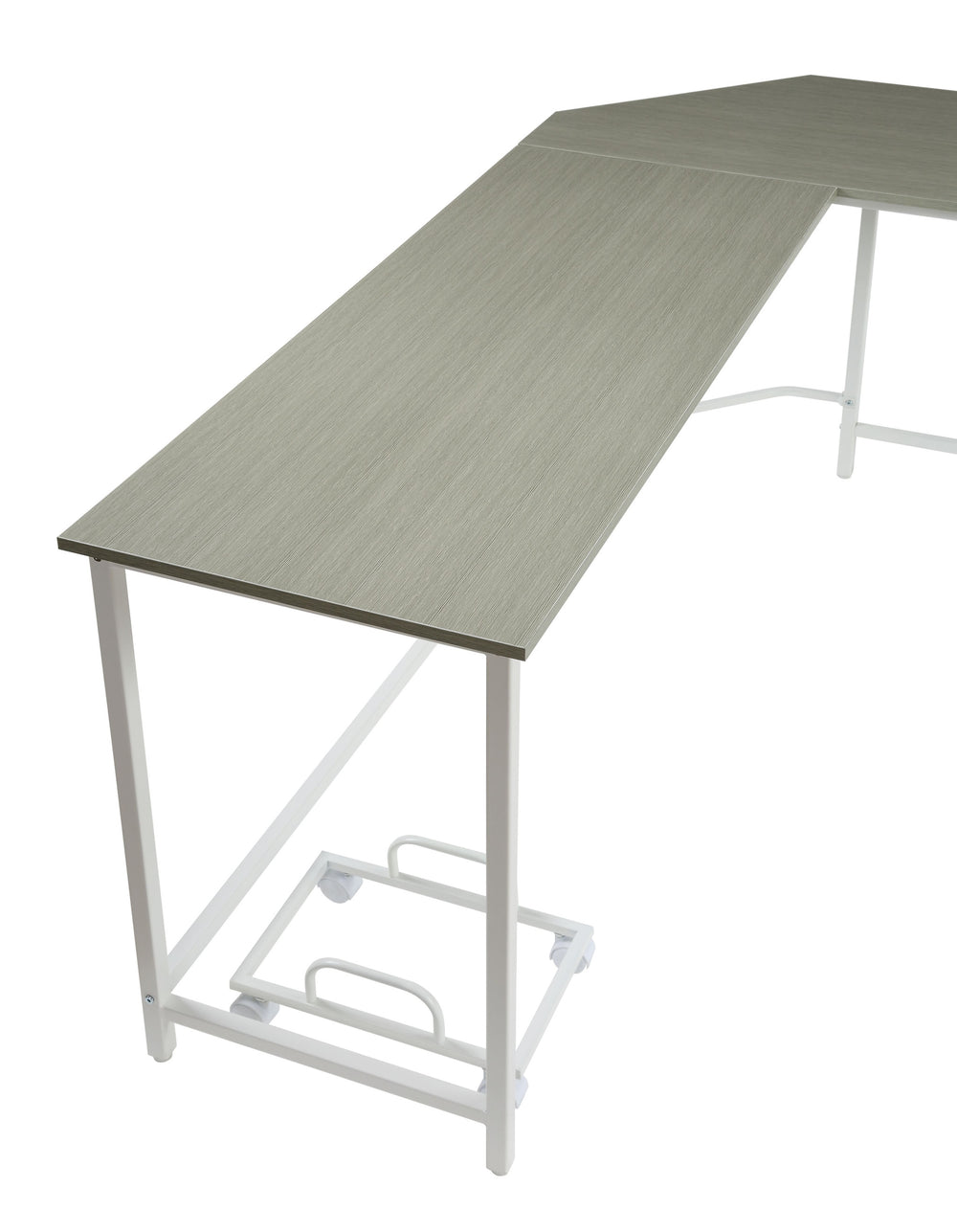 66" Gray and White L Shape Computer Desk - Homeroots - Flyclothing LLC