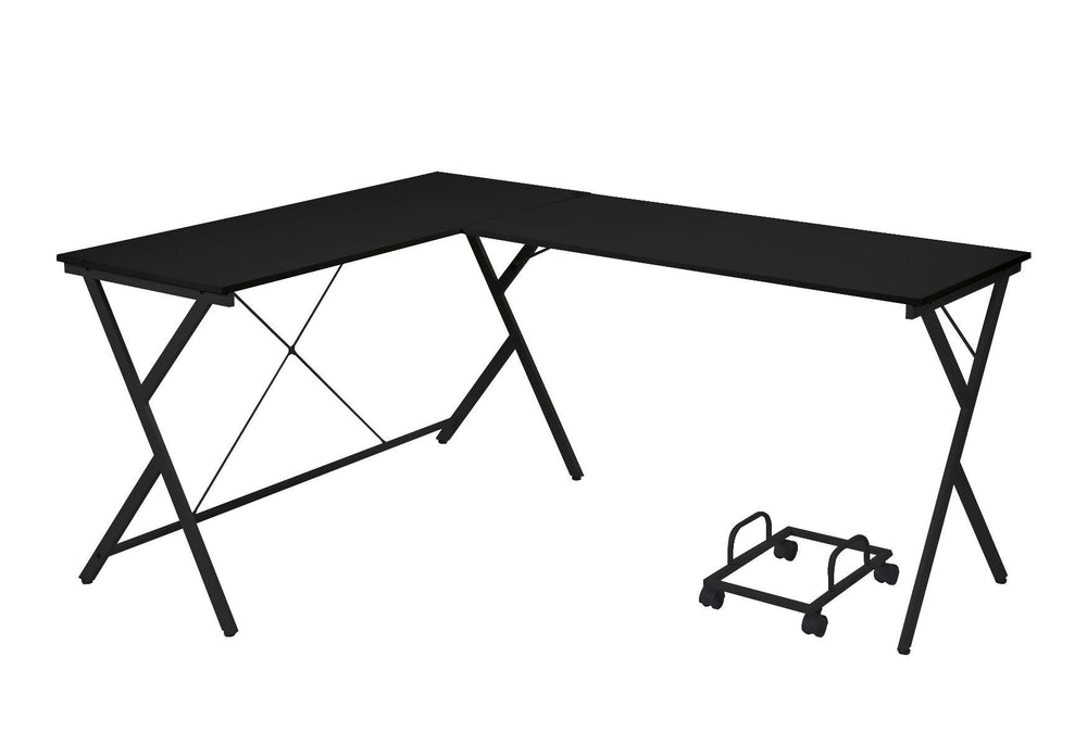 62" Black L Shape Computer Desk - Homeroots - Flyclothing LLC