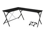 62" Black L Shape Computer Desk - Homeroots - Flyclothing LLC