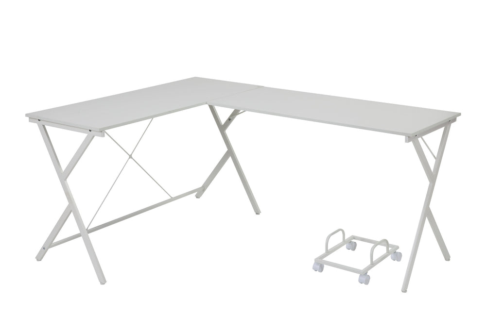 62" White L Shape Computer Desk - Homeroots - Flyclothing LLC