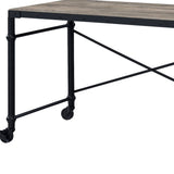 47" Brown and Black Writing Desk - Homeroots - Flyclothing LLC
