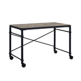 47" Brown and Black Writing Desk - Homeroots - Flyclothing LLC