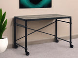 47" Brown and Black Writing Desk - Homeroots - Flyclothing LLC