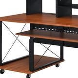 72" Brown and Black Computer Desk - Homeroots - Flyclothing LLC