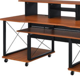 72" Brown and Black Computer Desk - Homeroots - Flyclothing LLC