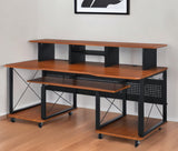 72" Brown and Black Computer Desk - Homeroots - Flyclothing LLC