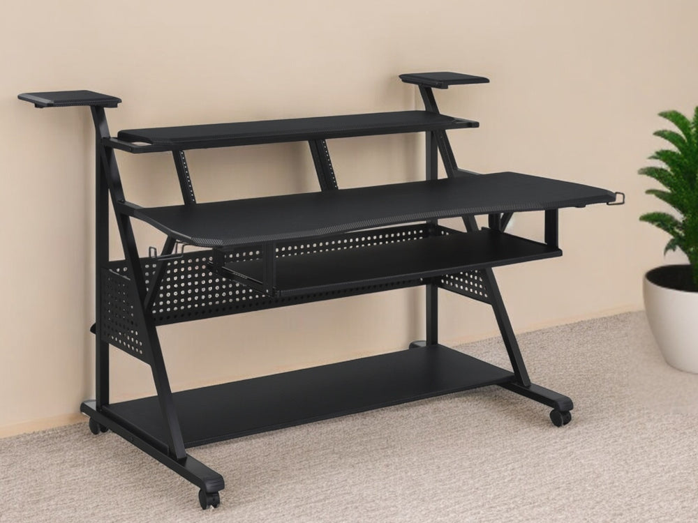 67" Black Computer Desk - Homeroots - Flyclothing LLC