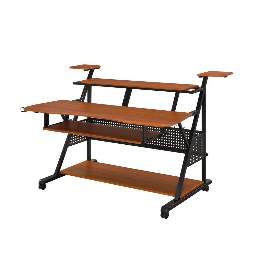 67" Brown and Black Computer Desk - Homeroots - Flyclothing LLC