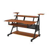 67" Brown and Black Computer Desk - Homeroots - Flyclothing LLC