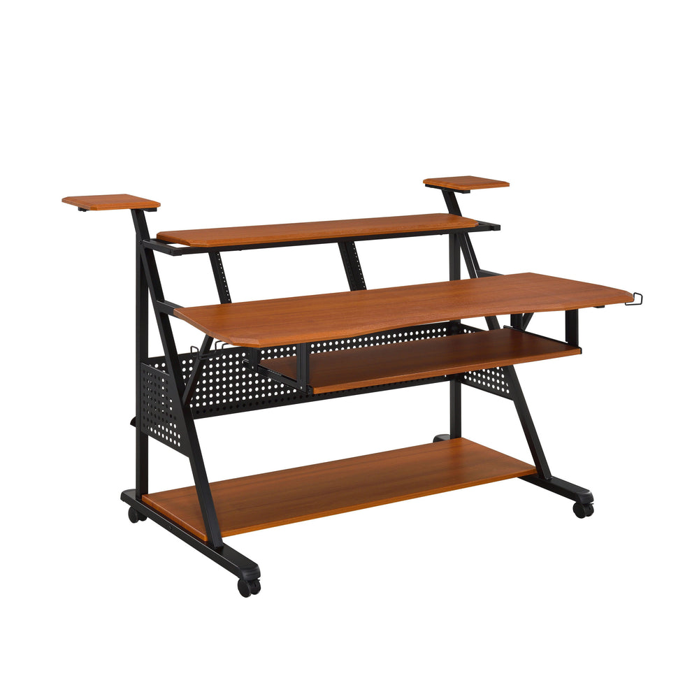 67" Brown and Black Computer Desk - Homeroots - Flyclothing LLC