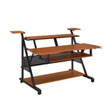 67" Brown and Black Computer Desk - Homeroots - Flyclothing LLC