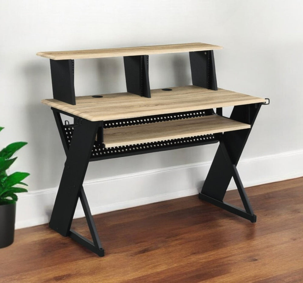 47" Natural and Black Computer Desk - Homeroots - Flyclothing LLC