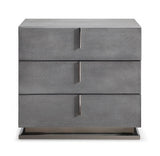 22" Gray Solid and Manufactured Wood Three Drawer Nightstand