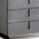 22" Gray Solid and Manufactured Wood Three Drawer Nightstand