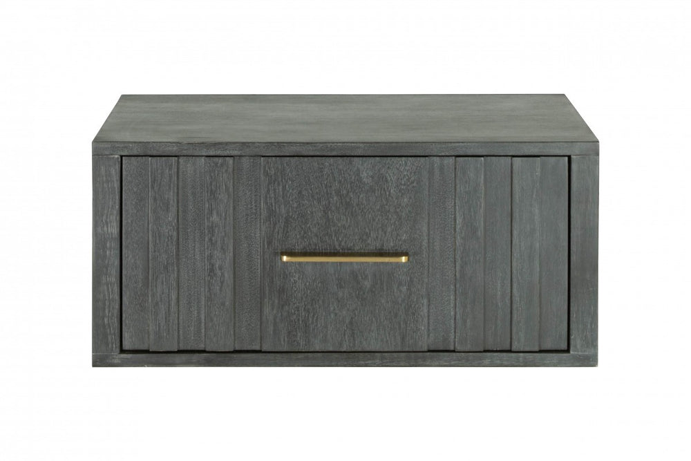 12" Gray Low One Drawer Nightstand - Homeroots - Flyclothing LLC