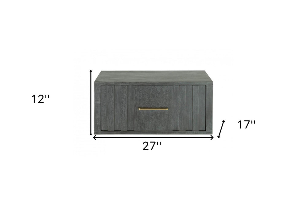 12" Gray Low One Drawer Nightstand - Homeroots - Flyclothing LLC